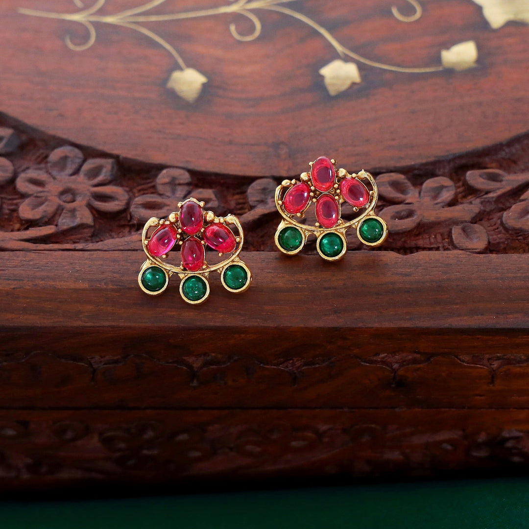 Tanay Circle+Oval Kemp Stone Neckpiece With Earring