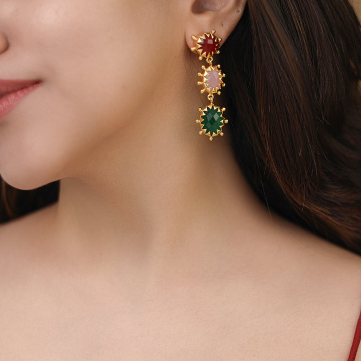 Heer Triple Glossy Earring