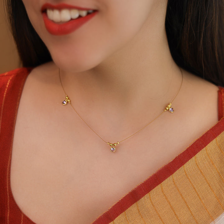 Naima Tri Glossy Stone String Neckpiece