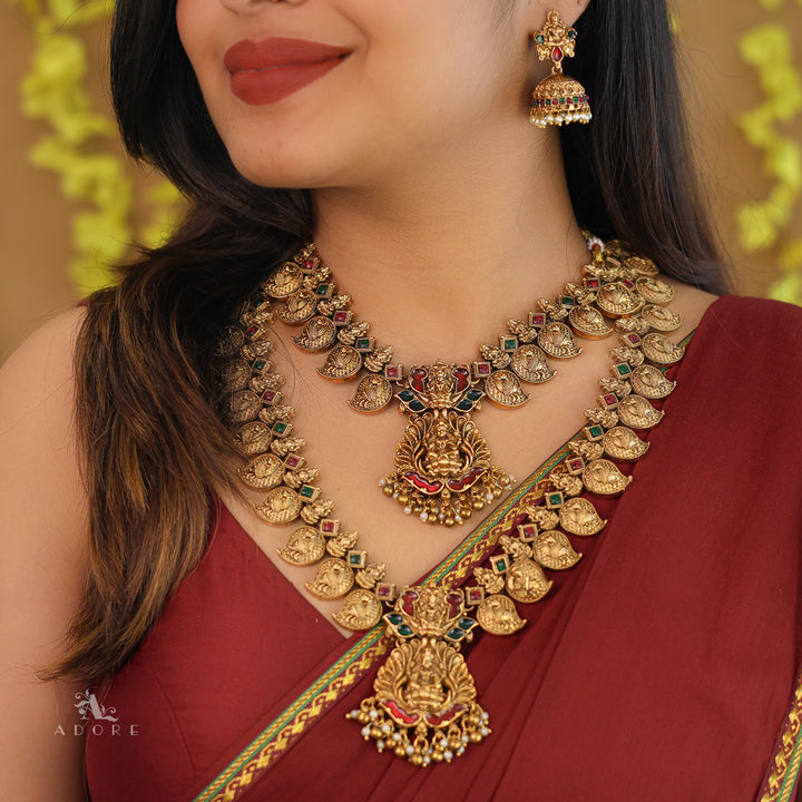 Brishti Devi Kemp Stone Bridal Set Neckpiece With Earring