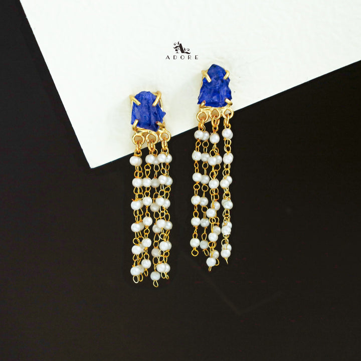 Abexa Dyed Stone Tassel Pearl Earring