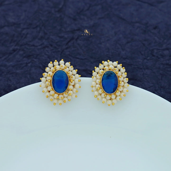 Ahelia Glossy Oval Cluster Pearl Earring
