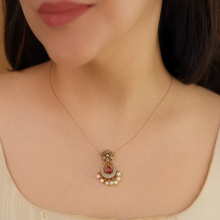 Pooja Flower Pearl String Neckpiece