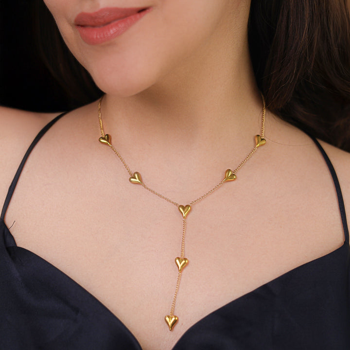 Adriana Golden Heart Neckpiece