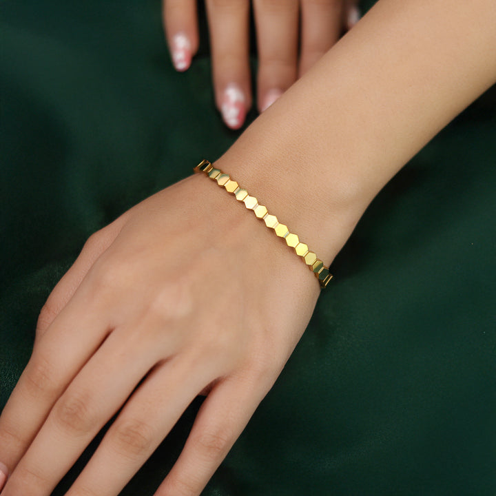 Elise Openable Mini Hexagon Bangle