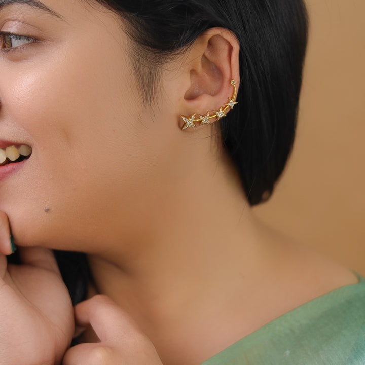 Joshika Leafy Star Ear-Cuff