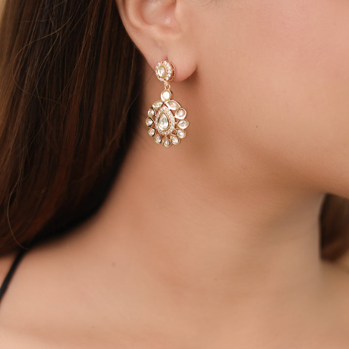 Nadiya Kundan Drop Earring