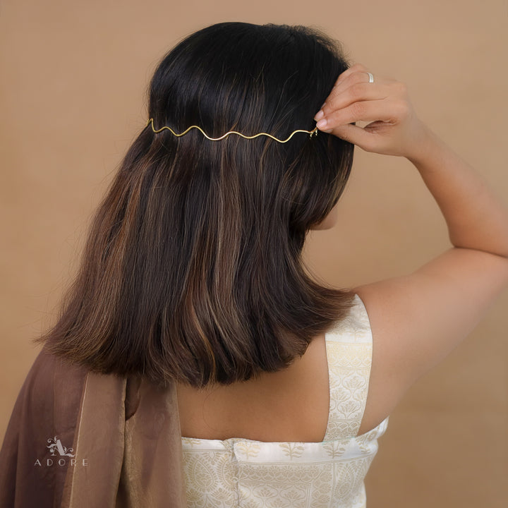 Eva Golden Wavy Hair Crown Band