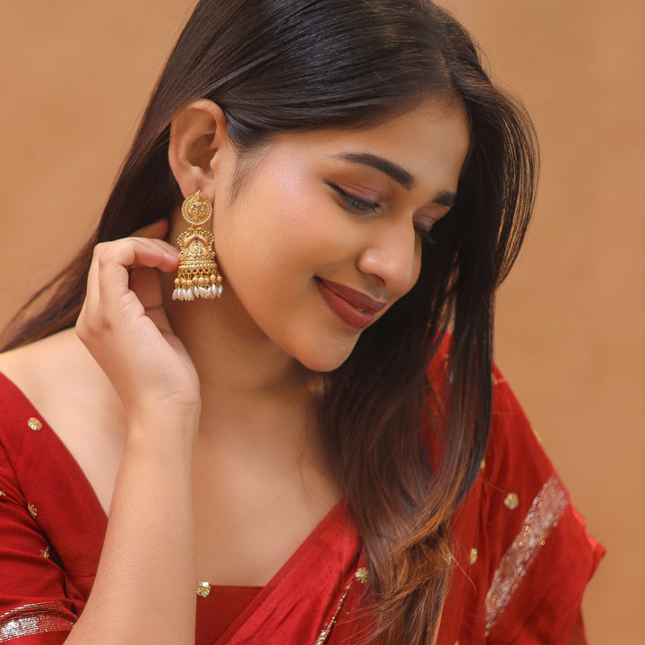 Saraswathi Devi Rice Pearl Jhumka