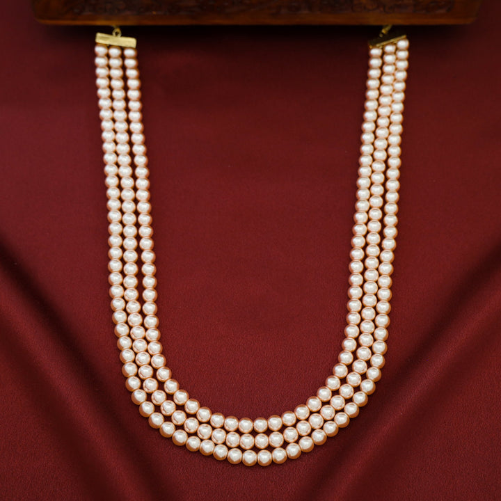 Nitha 3 Layer Pearl Long Neckpiece