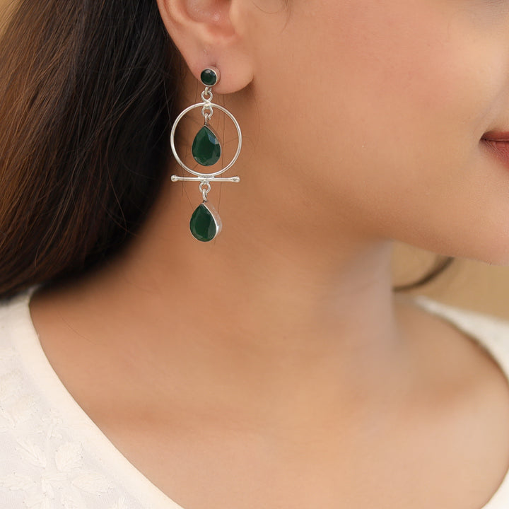 Elodia Circle Dual Glossy Drop Earring