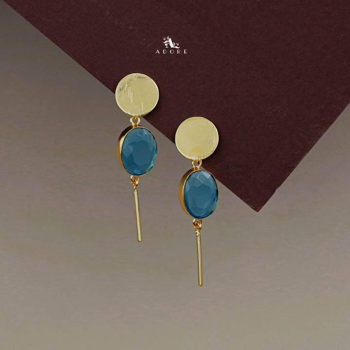 Mariat Golden Glossy Oval Stick Earring