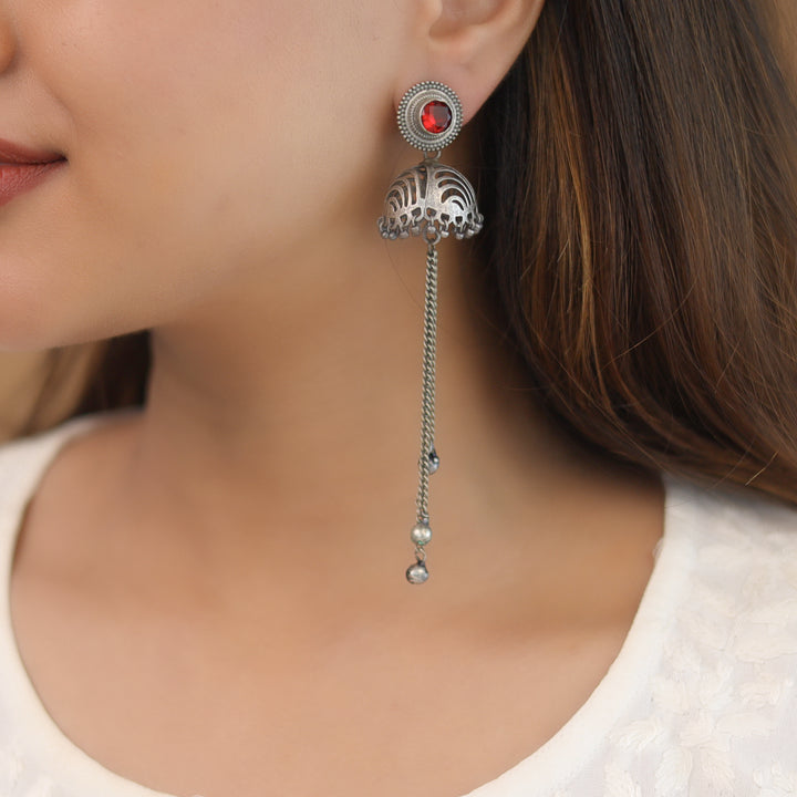 Rana Glossy Long Hanging Ghungroo Jhumka