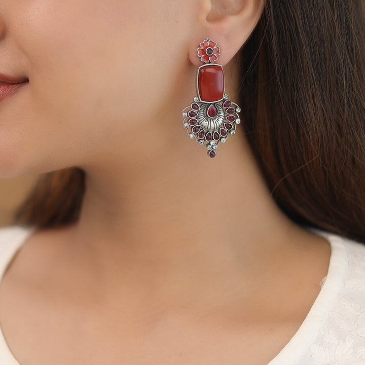 Jezebel Floral Rectangle Earring