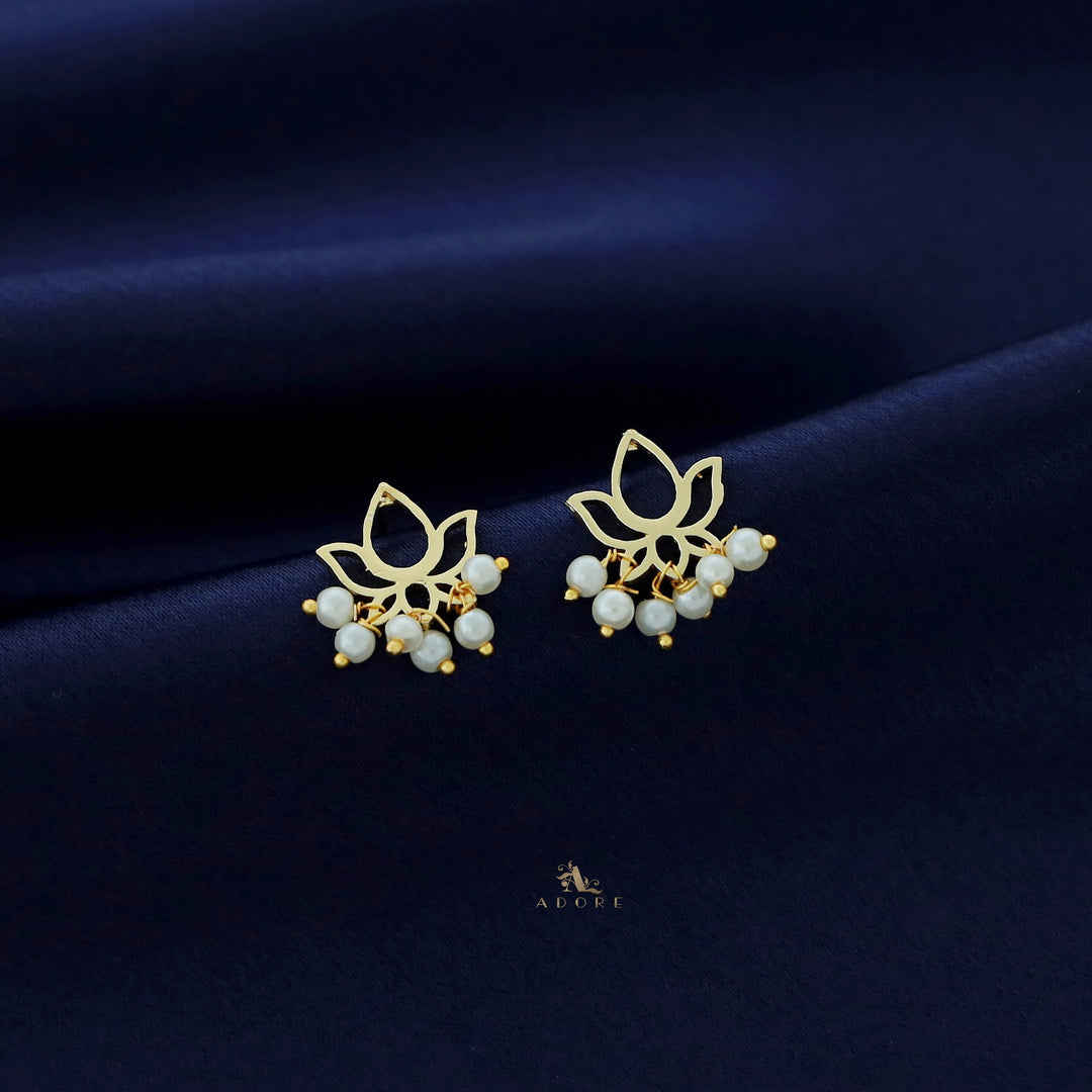 Thara Golden Lotus Pearl Earring