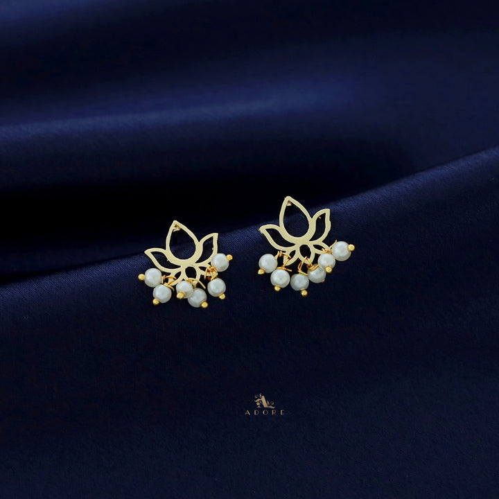 Thara Golden Lotus Pearl Earring