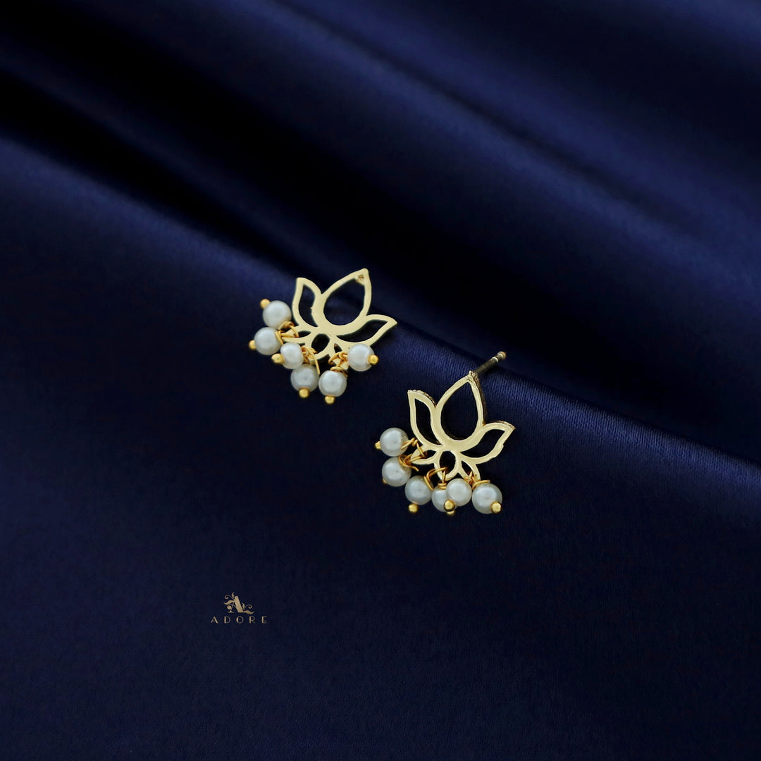 Thara Golden Lotus Pearl Earring