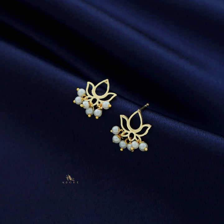 Thara Golden Lotus Pearl Earring