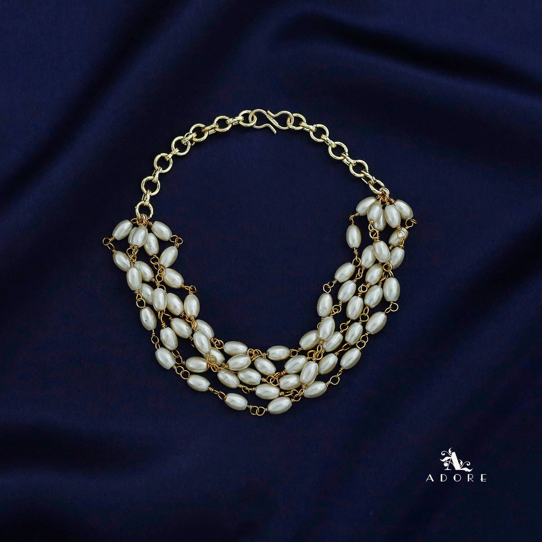 Golden Layered Pearl Bracelet