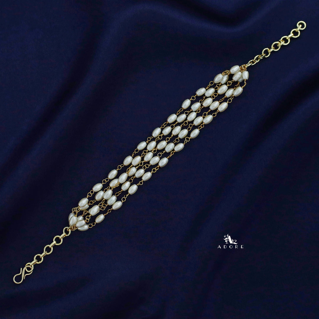 Golden Layered Pearl Bracelet