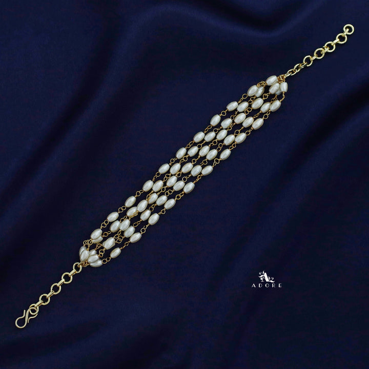 Golden Layered Pearl Bracelet