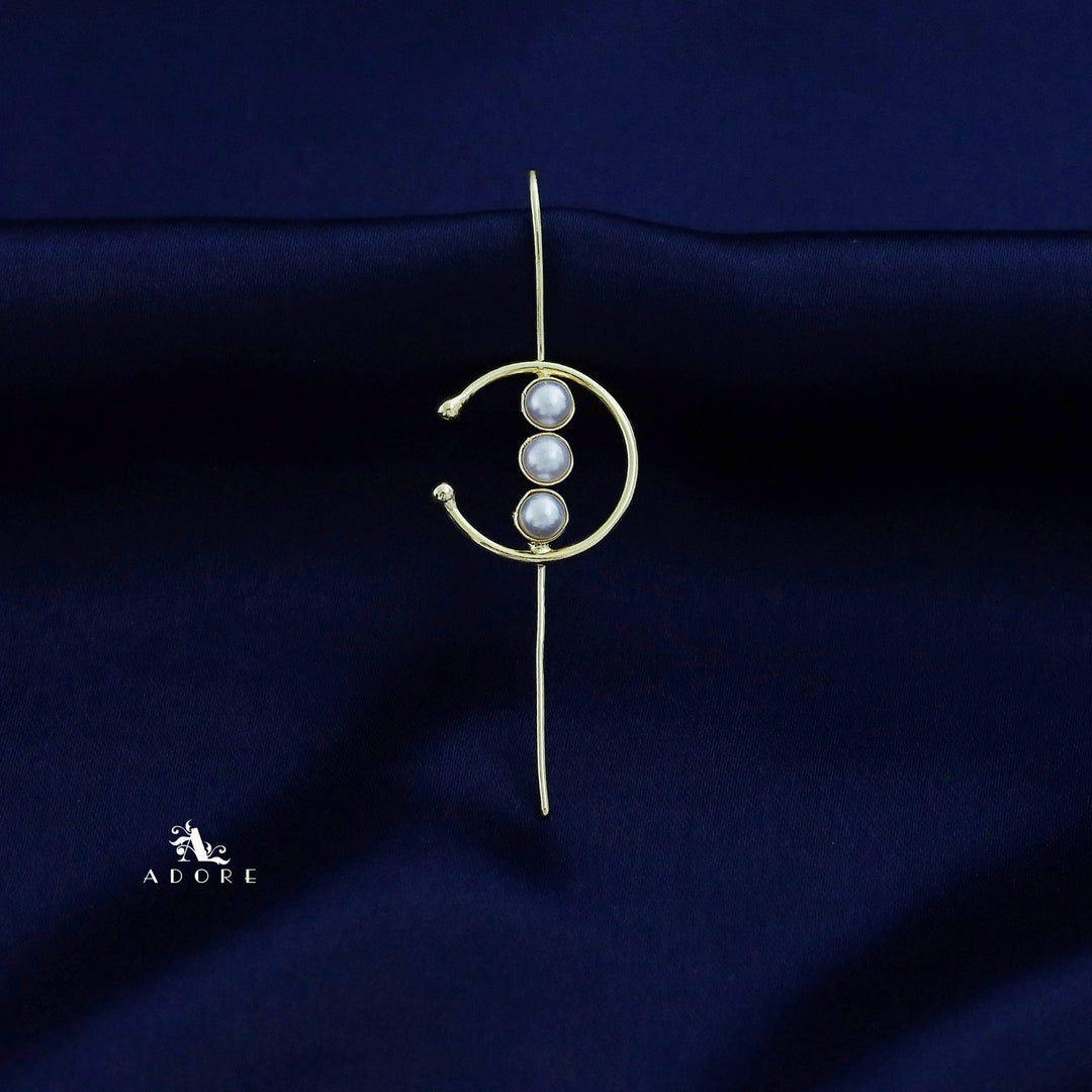 Tessia Golden Tri Pearl Ear-Cuff (Single Piece)