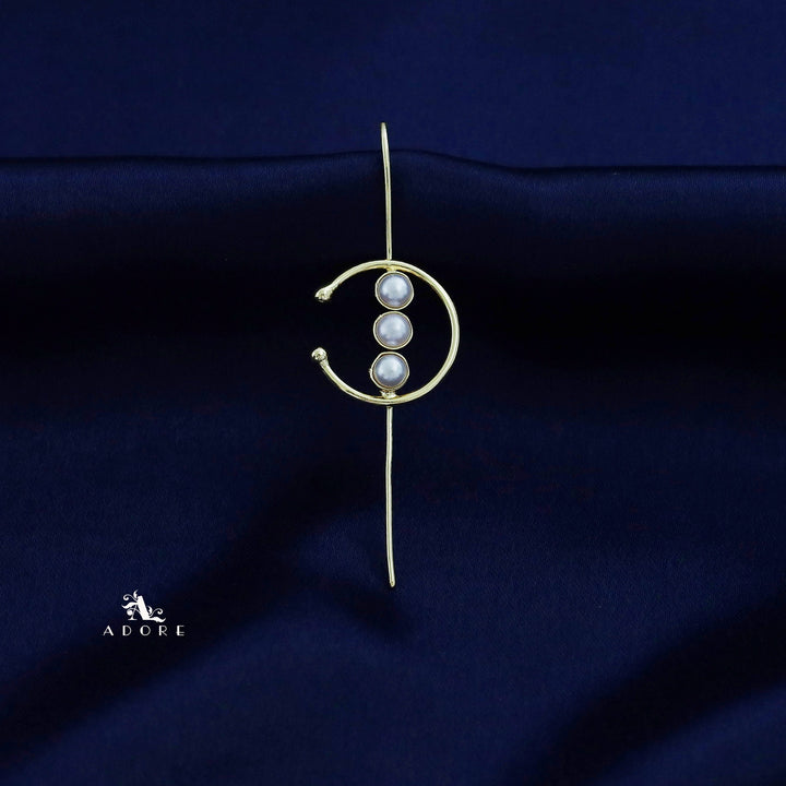 Tessia Golden Tri Pearl Ear-Cuff (Single Piece)