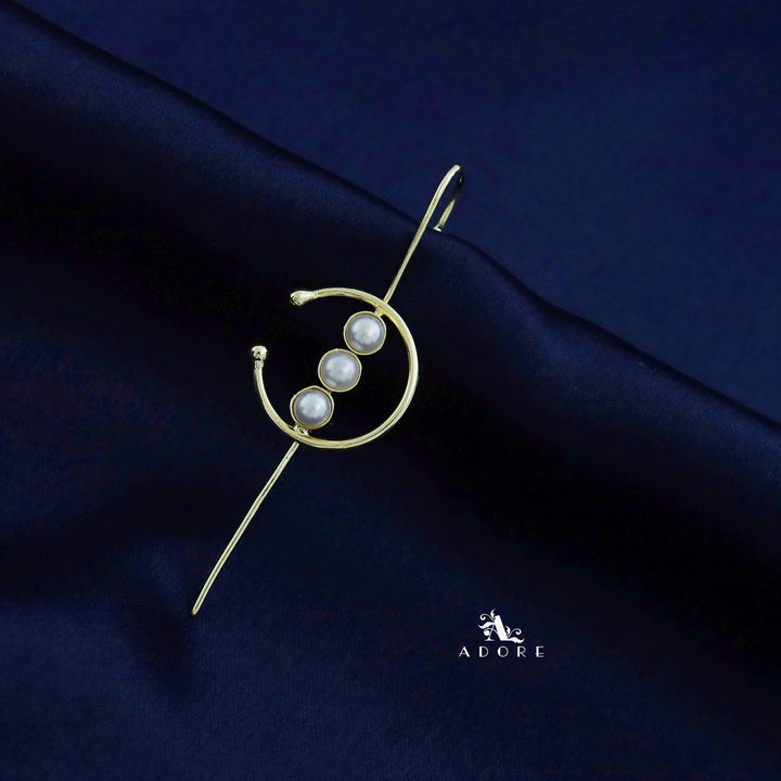 Tessia Golden Tri Pearl Ear-Cuff (Single Piece)