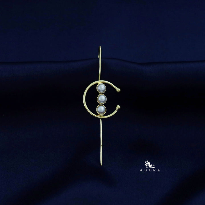 Tessia Golden Tri Pearl Ear-Cuff (Single Piece)