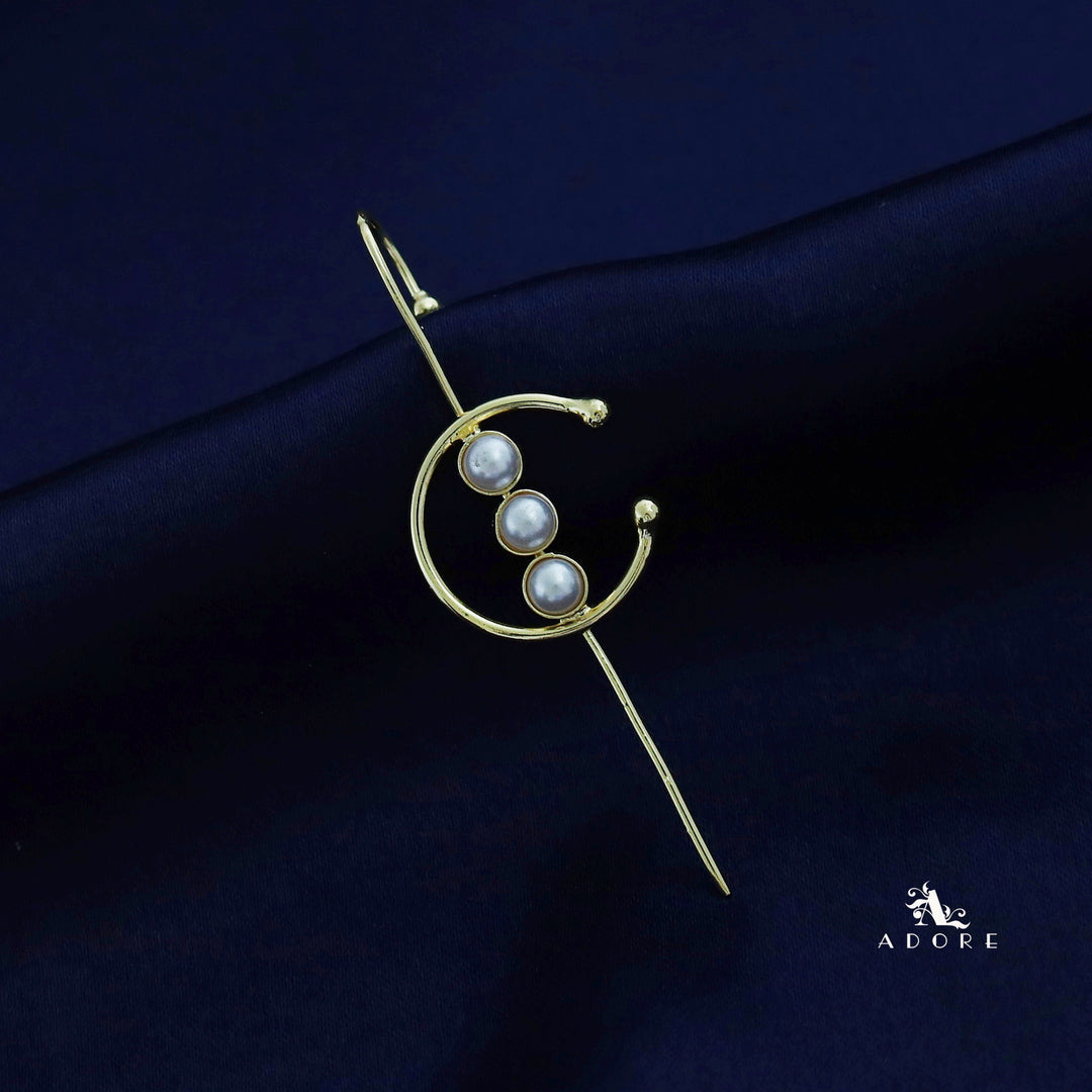 Tessia Golden Tri Pearl Ear-Cuff (Single Piece)