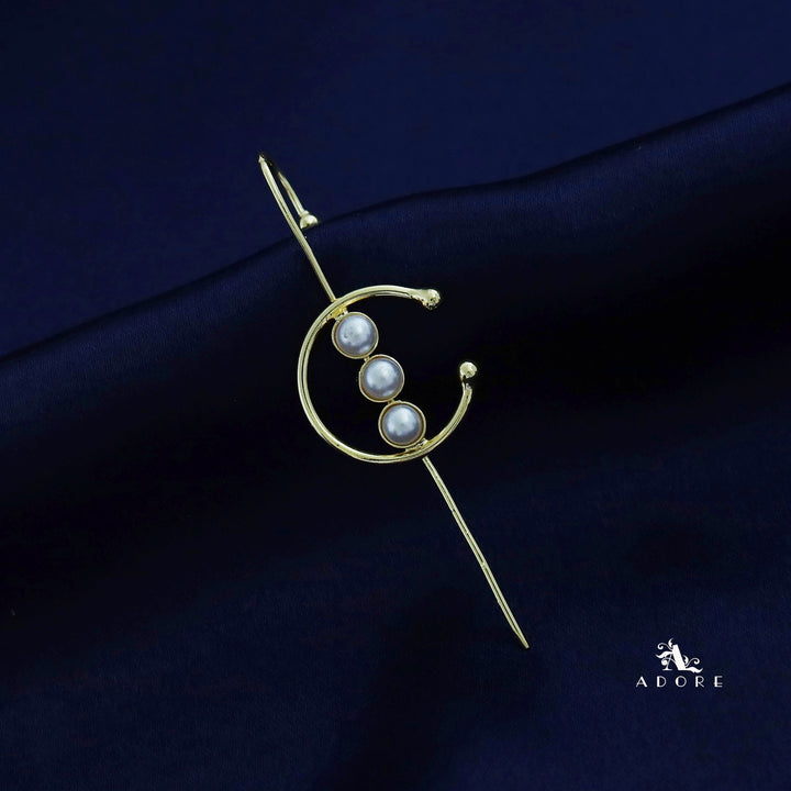 Tessia Golden Tri Pearl Ear-Cuff (Single Piece)
