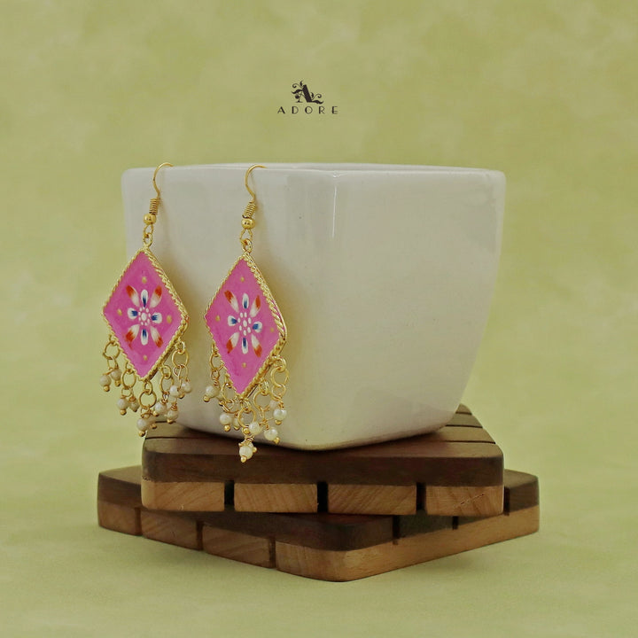 Hand Painted Diamond Pearl Drop