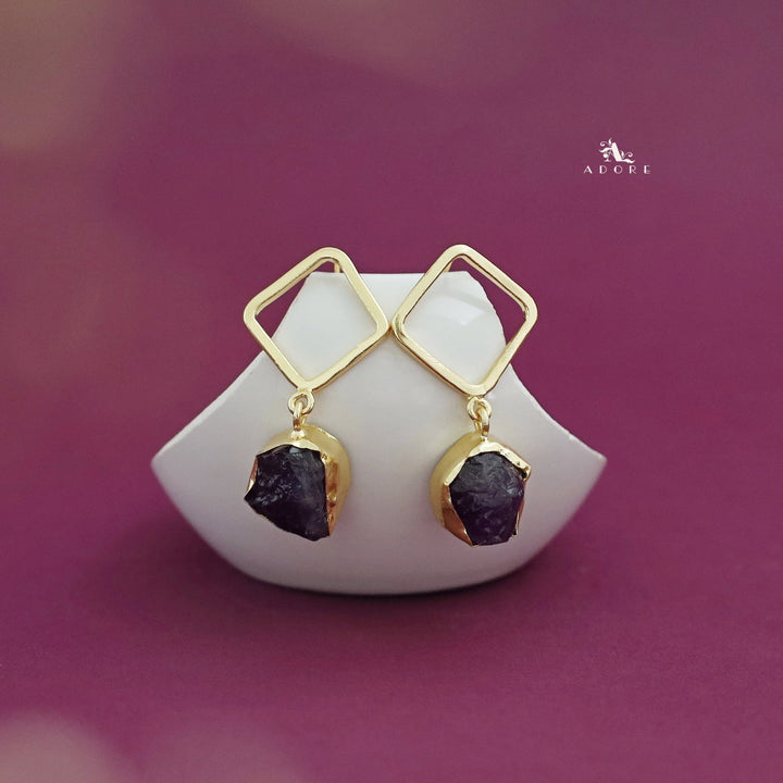 Ashley Golden Diamond Raw Stone Earring