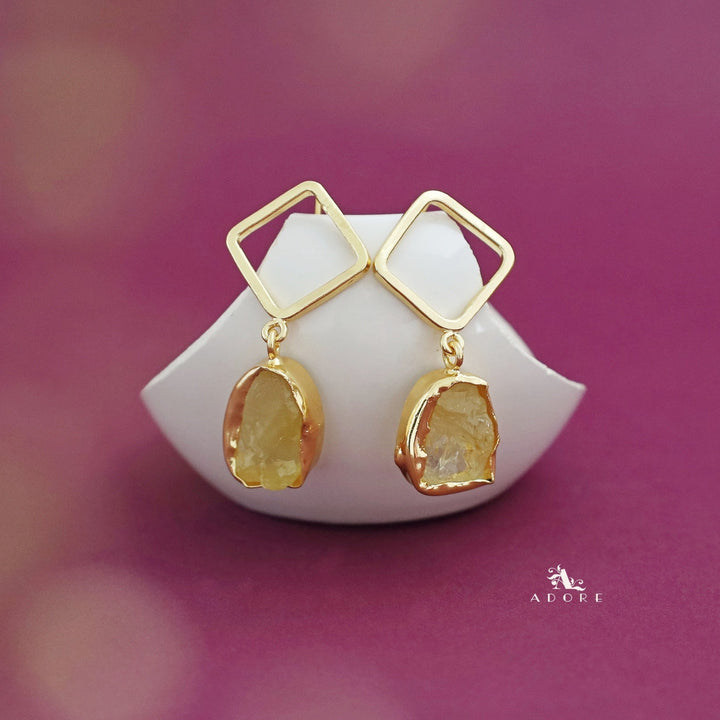 Ashley Golden Diamond Raw Stone Earring