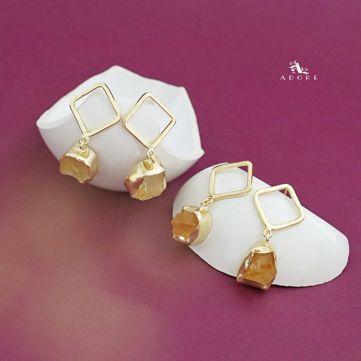Ashley Golden Diamond Raw Stone Earring