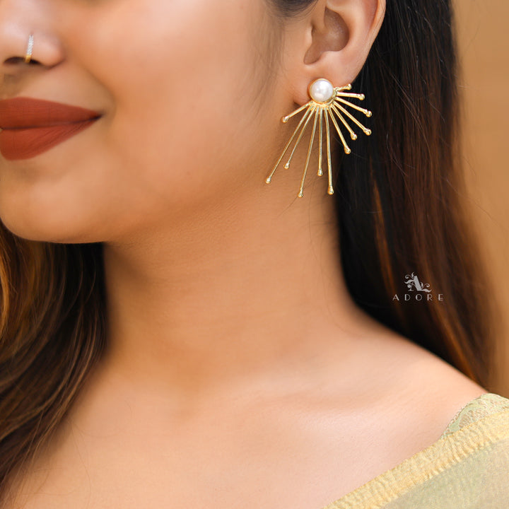 Golden Pearl Shower Earring