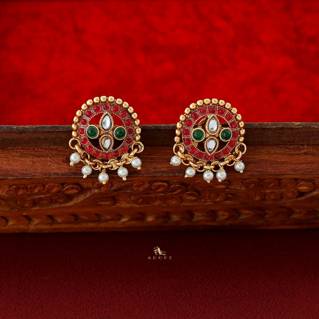 Dhrupatha Cluster Pearl Choker With Earring