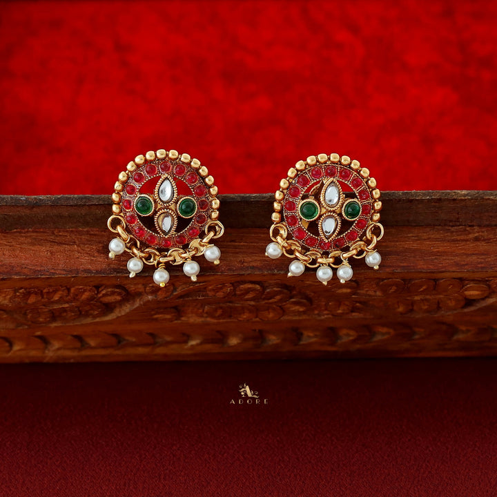 Dhrupatha Cluster Pearl Choker With Earring
