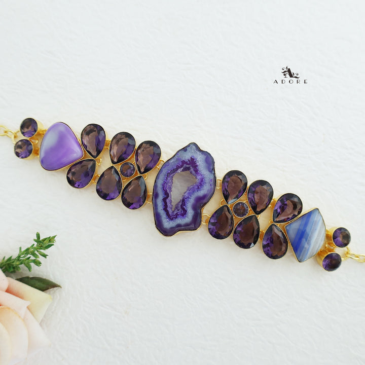 Pansy Agate + Glossy Stone Choker