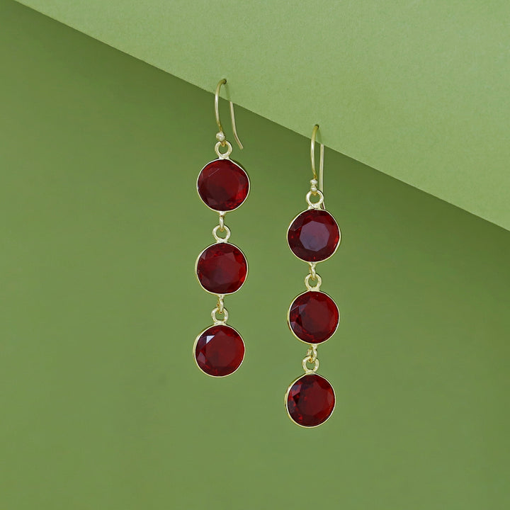 Ardra Tri Round Glossy Stone Drop