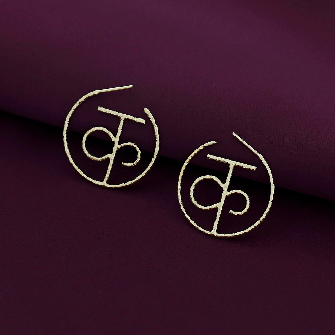 Hindi Varnamala Hoop Earring