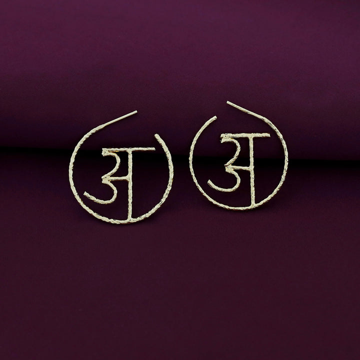 Hindi Varnamala Hoop Earring