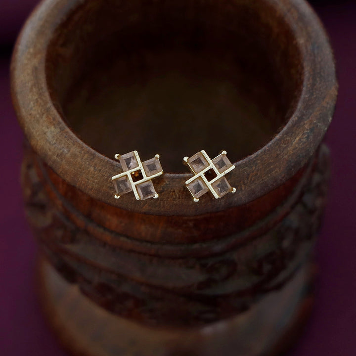 Lexie Tetra Glossy Stone Stud
