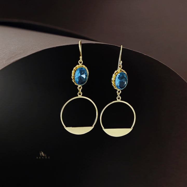 Golden Twisted Oval Glossy Circle Drop