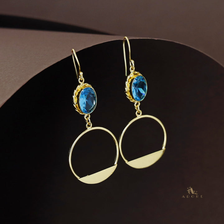 Golden Twisted Oval Glossy Circle Drop