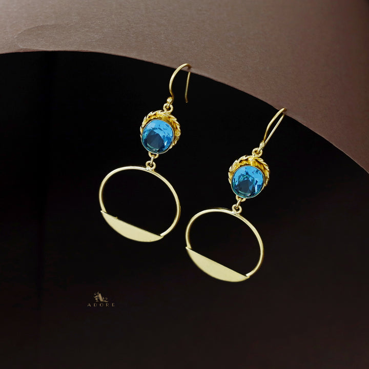 Golden Twisted Oval Glossy Circle Drop