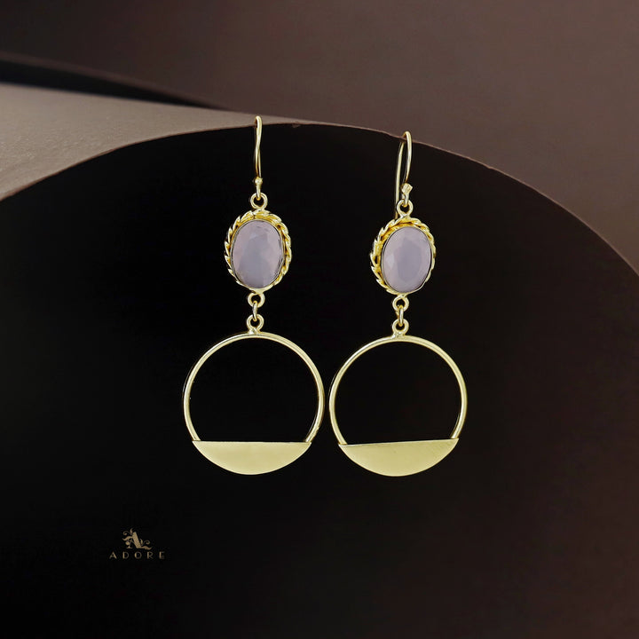 Golden Twisted Oval Glossy Circle Drop