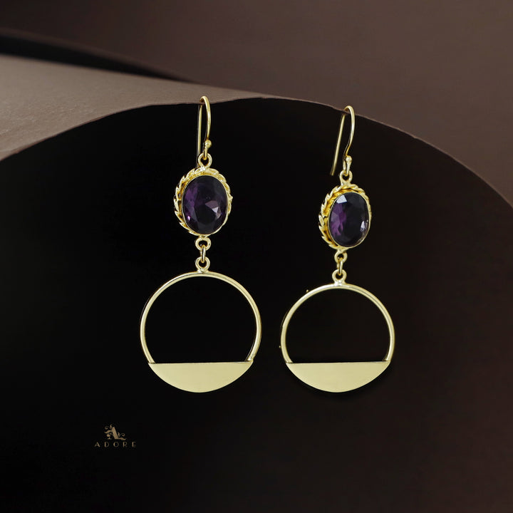 Golden Twisted Oval Glossy Circle Drop