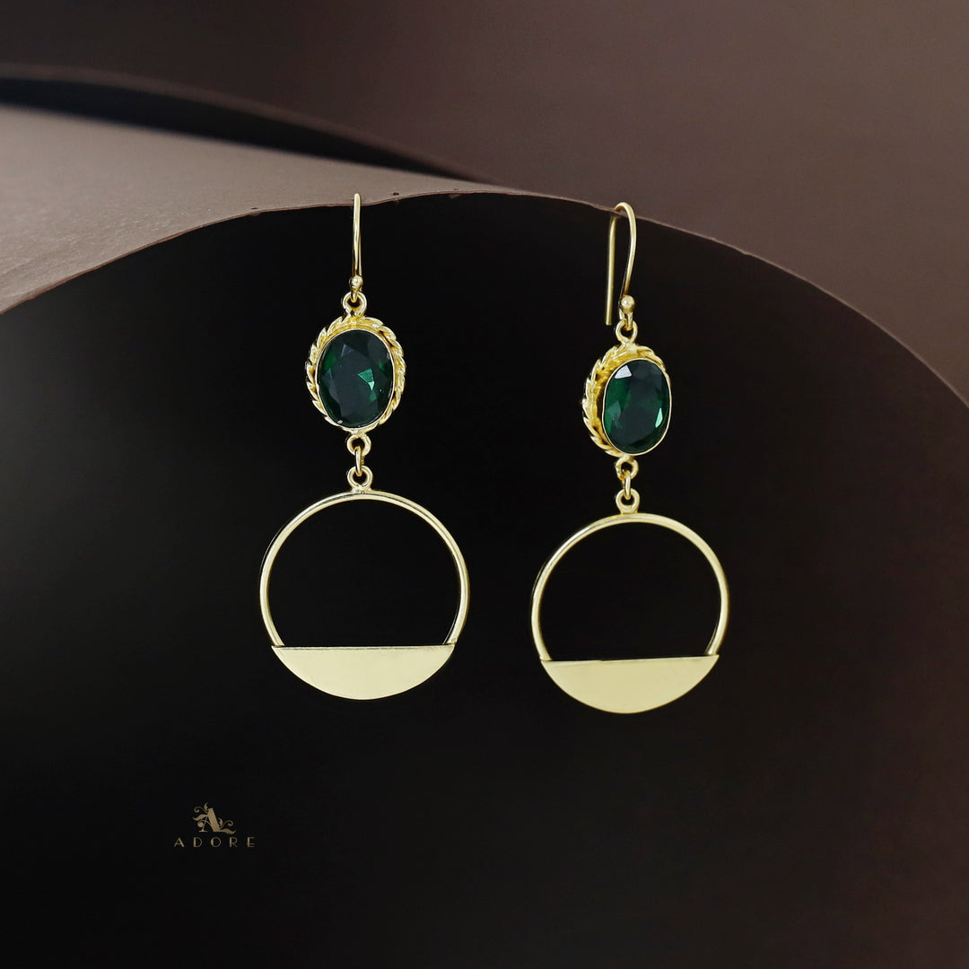 Golden Twisted Oval Glossy Circle Drop
