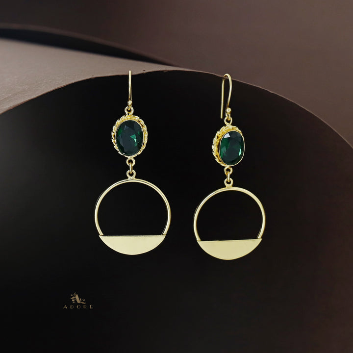 Golden Twisted Oval Glossy Circle Drop
